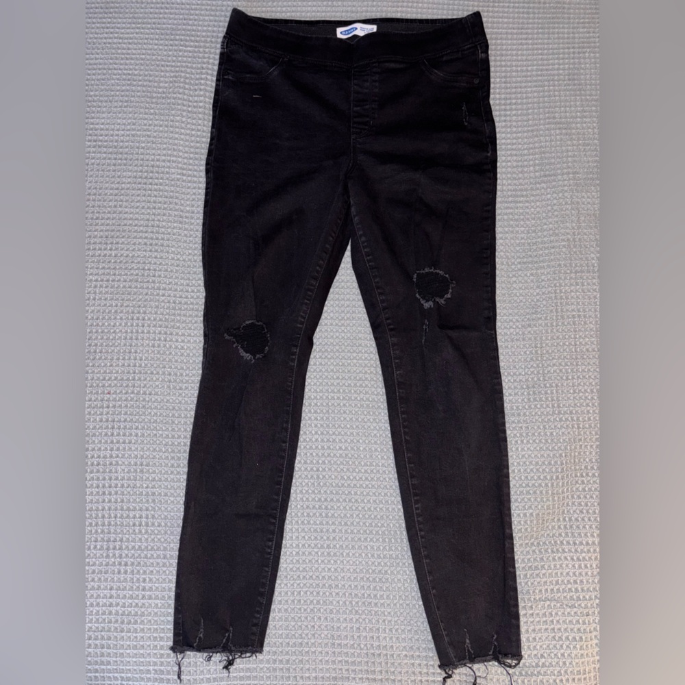 Old Navy Rockstar super skinny black jeggings, size 16 tall